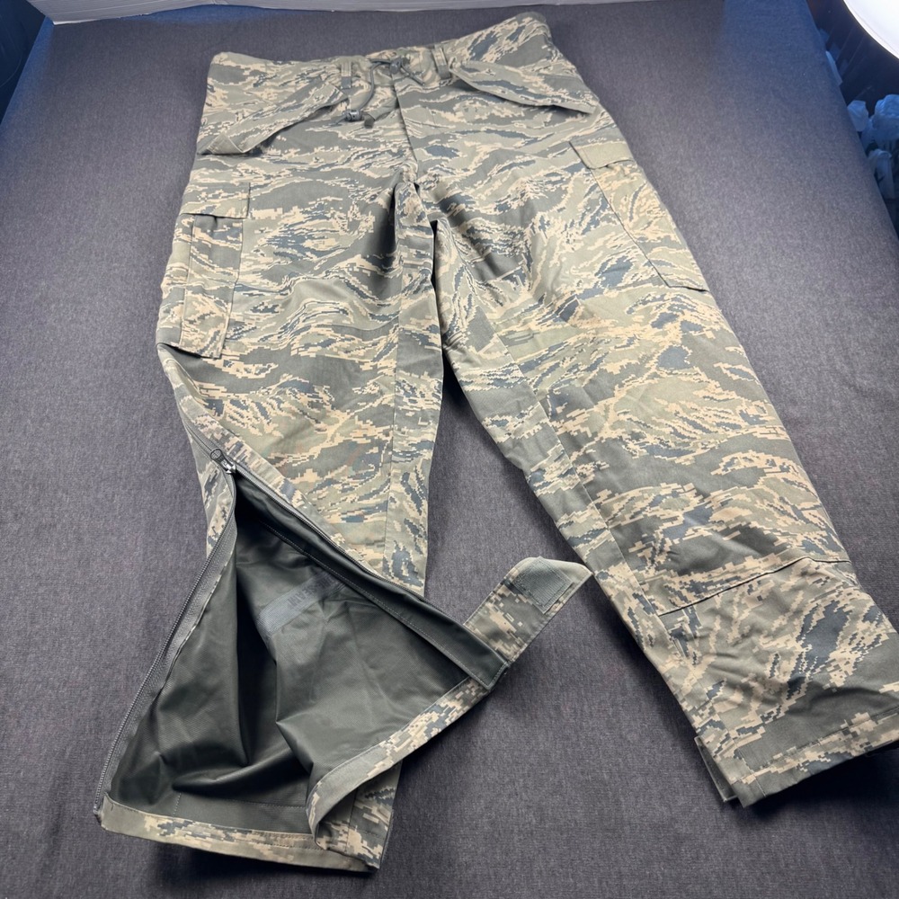 USAF APECS Trousers ABU Tiger Stripe Camo‎ Gore-Tex Rain Pants Medium Short